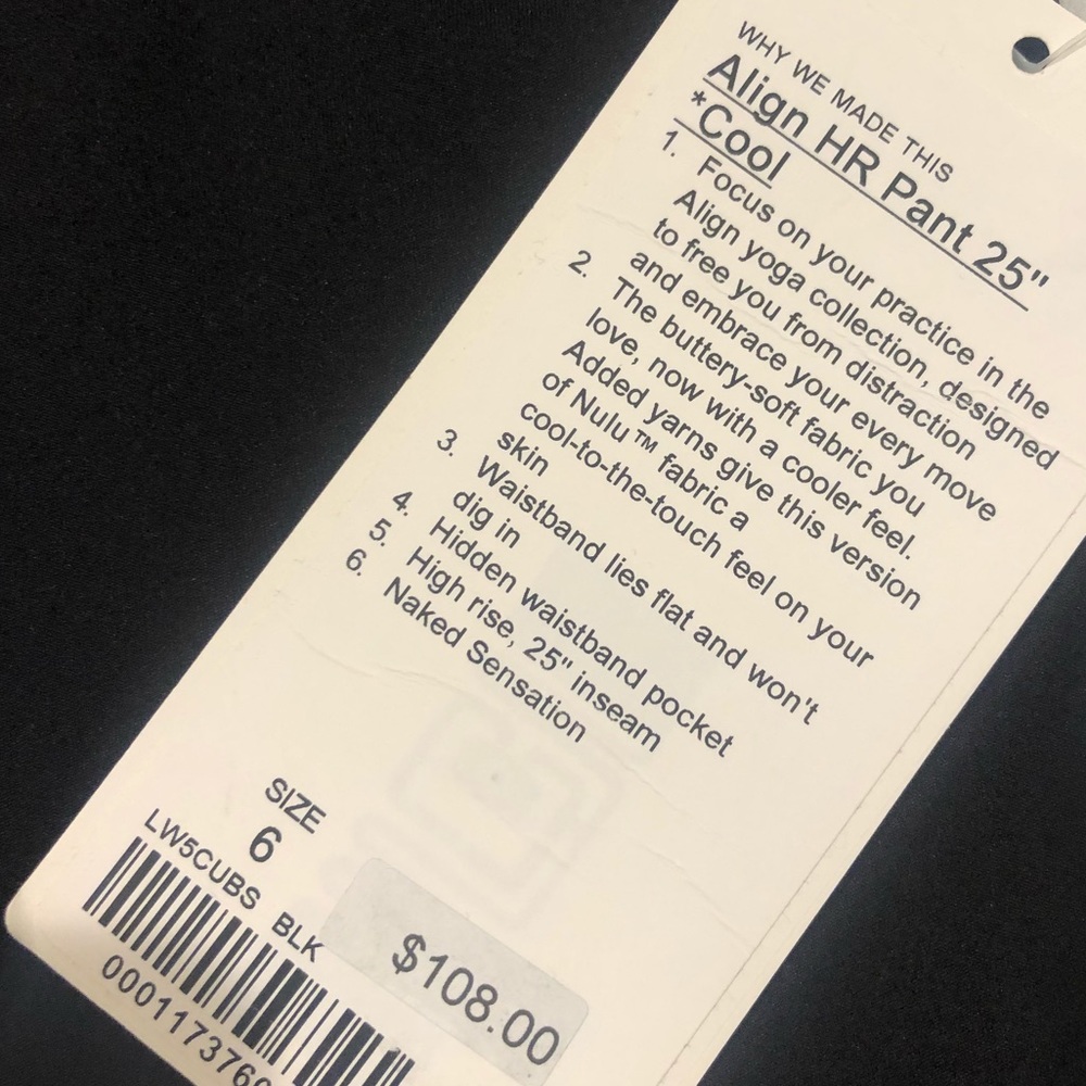 Lululemon align leggings (size 6) NWT